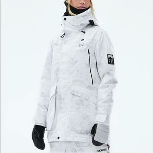 WHITE/ GREY MONTEC Virago W XS/ S SNOWBOARD SKI JACKET INSULATED UNISEX